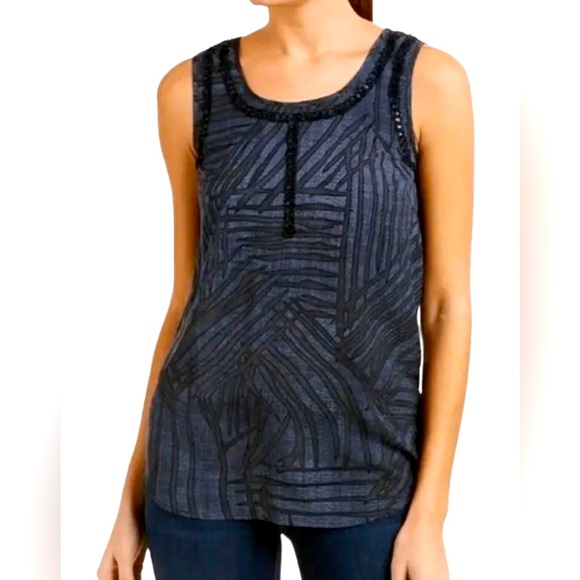 CAbi Beaded Tank Blouse- Size S - Picture 1 of 5